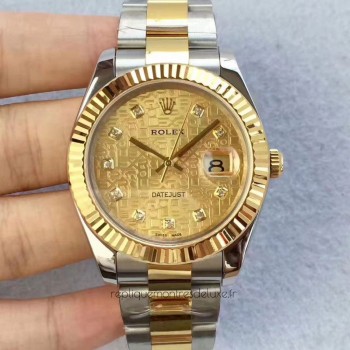 Réplica Rolex Datejust 41 126333 41MM Aco Inoxidável & Ouro Amarelo Rolex Dial