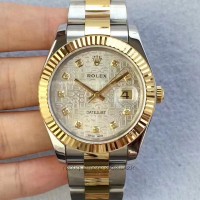 Réplica Rolex Datejust 41 126333 41MM Aco Inoxidável & Ouro Amarelo Prata Dial