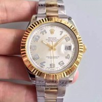 Réplica Rolex Datejust 41 126333 41MM Aco Inoxidável & Ouro Amarelo Ródio & Arabe Dial