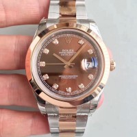 Réplica Rolex Datejust II 116333 41MM Aco Inoxidável & Ouro Rosa Chocolate Dial