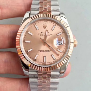 Réplica Rolex Datejust II 116333 41MM Aco Inoxidável & 18K Ouro Rosa Wrapped rosa Dial