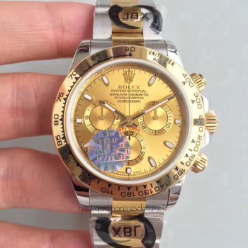 Réplica Rolex Daytona Cosmograph 116503 Aco Inoxidável & Ouro Amarelo Marcador de Champanhe