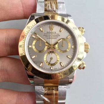 Réplica Rolex Daytona Cosmograph 116503 Aco Inoxidável & Ouro Amarelo Cinzento Dial