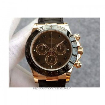 Réplica Rolex Daytona Cosmograph 116515LN Ouro Rosa Castanho Dial