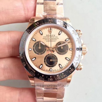 Réplica Rolex Daytona Cosmograph 116515LN Ouro Rosa Marcador de Champanhe