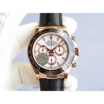 Réplica Rolex Daytona Cosmograph 116515LN Ouro Rosa Marcas Brancas