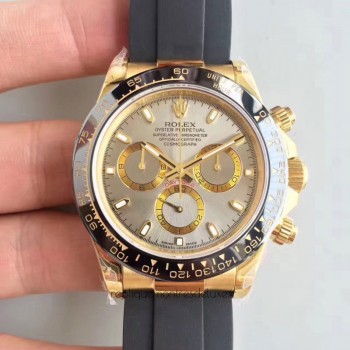 Réplica Rolex Daytona Cosmograph 116518LN Ouro Amarelo Prata Dial