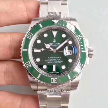 Réplica Rolex Submariner Date 116610LV Aco Inoxidável Verde Dial