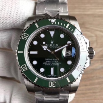 Réplica Rolex Submariner Date 116610LV Aco Inoxidável Verde Dial