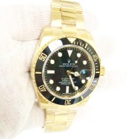 Réplica Rolex Submariner Date 116618LN Ouro Amarelo Marcador Preto