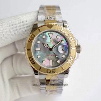 Réplica Rolex Yacht-Master 40 116622 Aco Inoxidável & Ouro Amarelo Azul Mother Of Pearl Dial