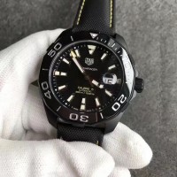 Réplica Tag Heuer Aquaracer Calibre 5 WAY218A.FC6362 Black Titanium Black Dial