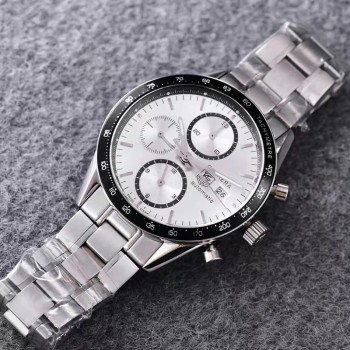 Réplica Tag Heuer Carrera Automático CV2010 Inoxidável Disco Branco