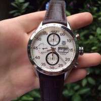 Réplica Tag Heuer Carrera Calibre 16 CV2A11 Dial Branco Calibre 16 