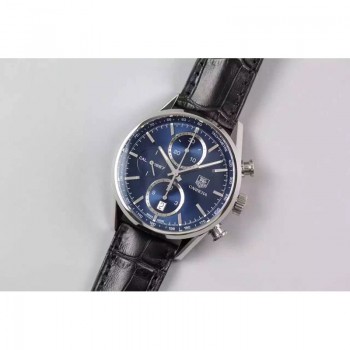 Réplica Tag Heuer Carrera Calibre 1887 Mostrador em Aço Inoxidável Azul 1887 